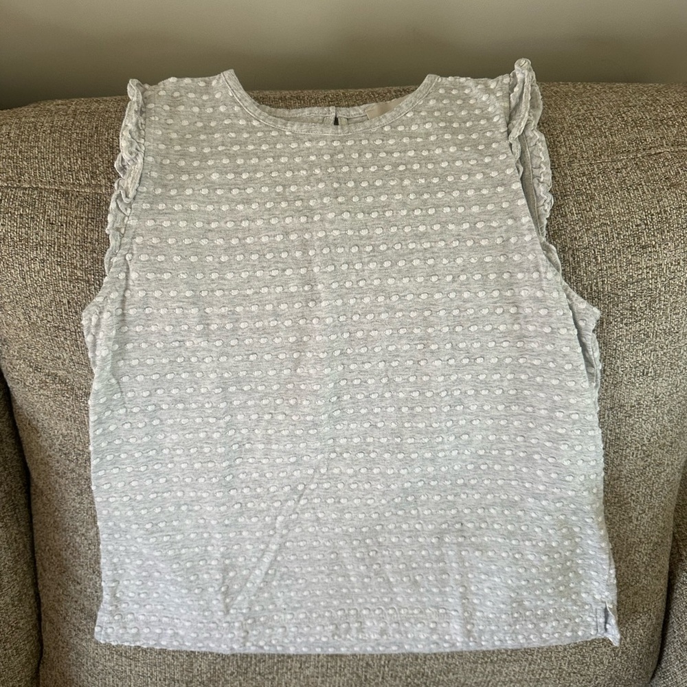 LOFT Women's White and gray  Sleeveless Top